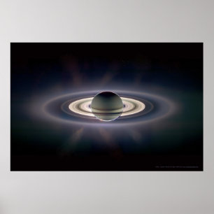 Poster Saturne dans Eclipse 18x12 (9x5)