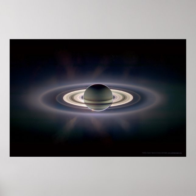 Poster Saturne dans Eclipse 18x12 (9x5) (Devant)