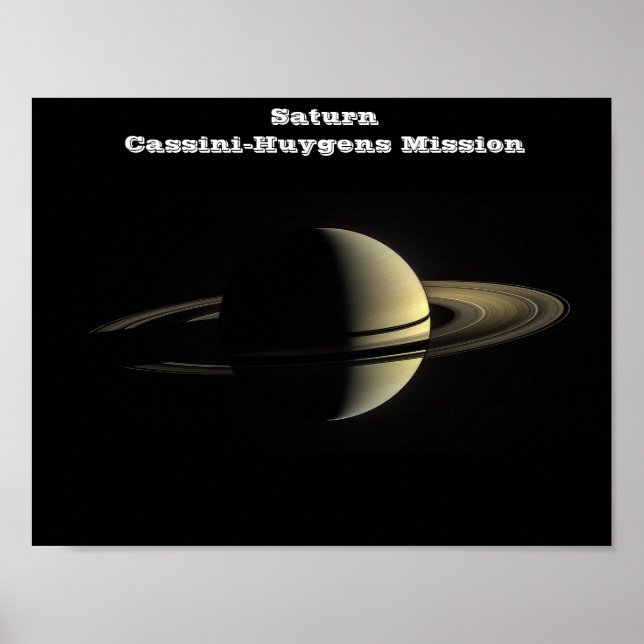 Poster Saturne de la NASA par la mission Cassini-Huygens (Devant)