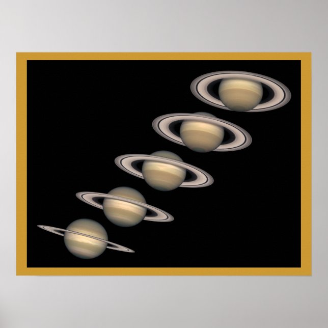 Poster Saturne et anneaux (Devant)