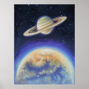Poster Saturne et Titan