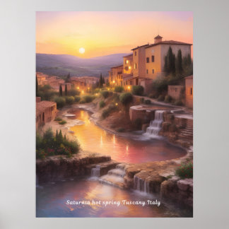 Poster Saturnia Hot Springs Toscane Italie Sunset
