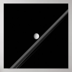 Poster Saturnian Moon and Rings