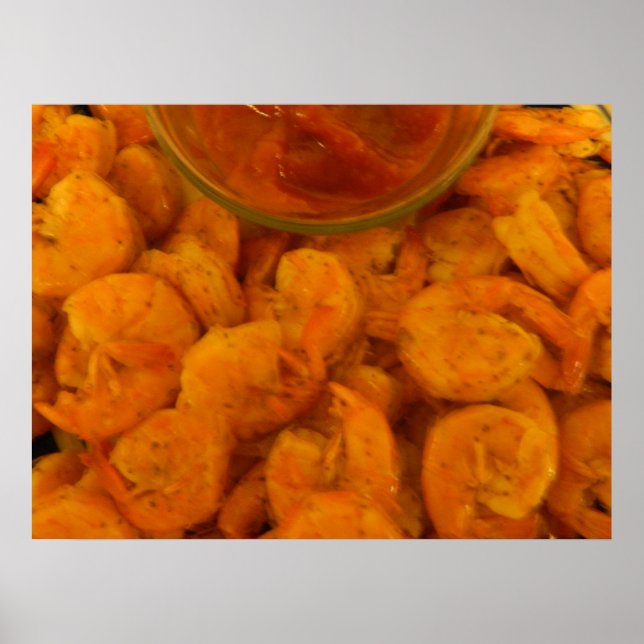 Poster Sauce aux crevettes vapeur et aux cocktails (Devant)