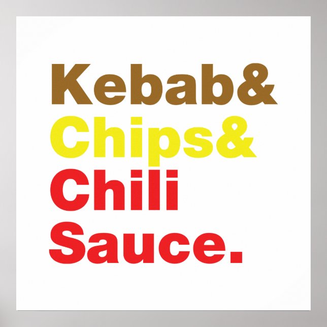 Poster Sauce Kebab & Chips & Chili. (Devant)