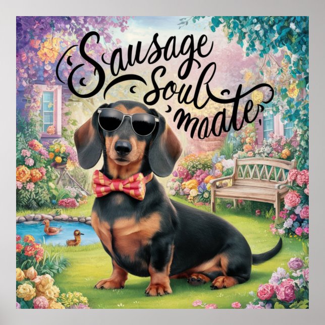 Poster Saucisse Dachshund Soulmate (Devant)