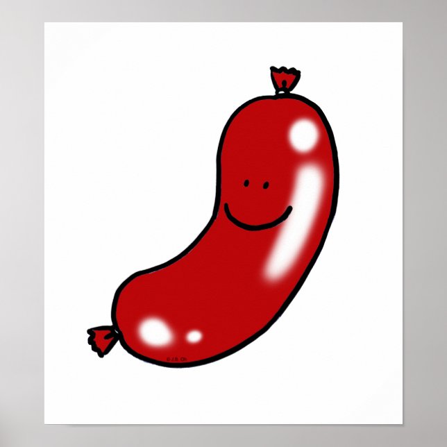 Poster Saucisse mignonne (Devant)