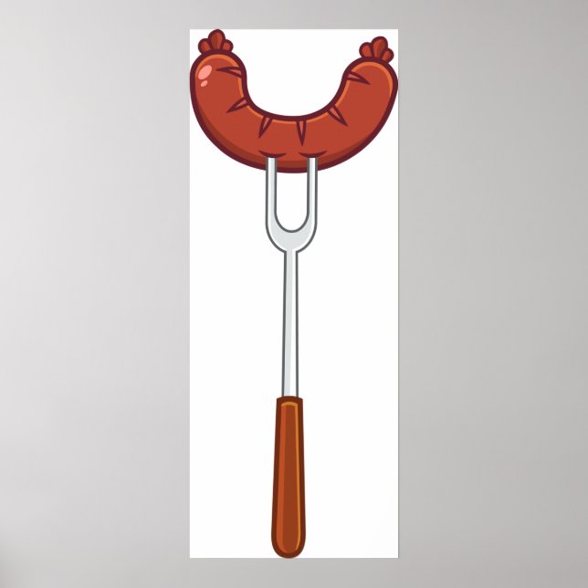 Poster Saucisse Sur Une Fourche (Devant)