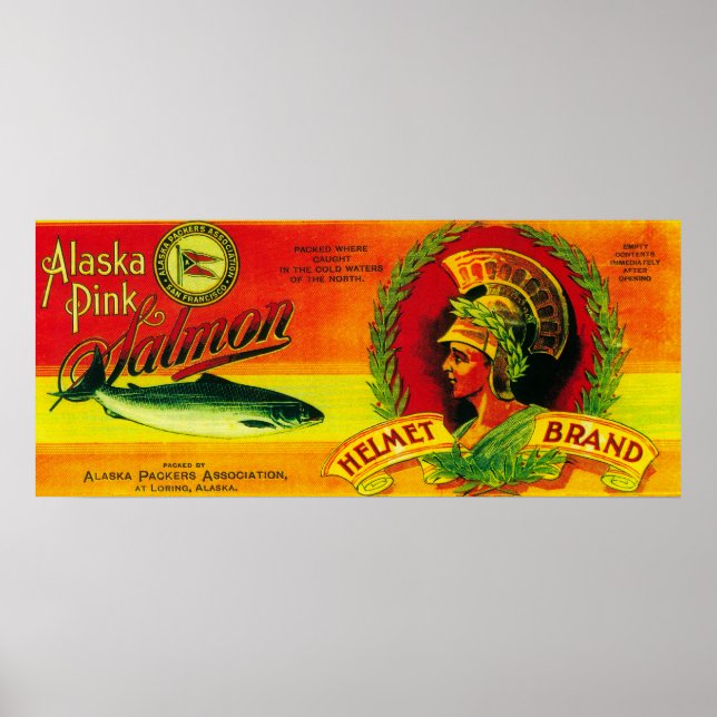 Poster Saumon casque Can LabelLoring, AK (Devant)