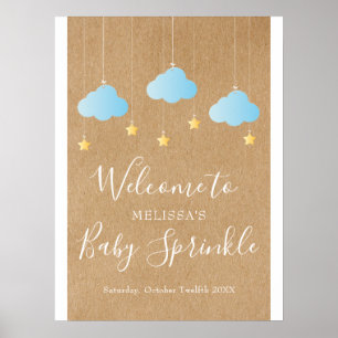 Poster Saupoudrer de bébé à rideau / Accueil douche