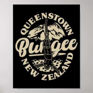 Poster Saut à l'élastique de Queenstown Nouvelle-Zélande 