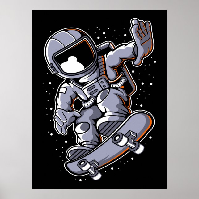 Poster Saut à skateboard Astronaut (Devant)
