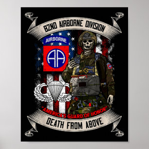 Poster Saut en parachute d'un parachutiste de la 82e divi