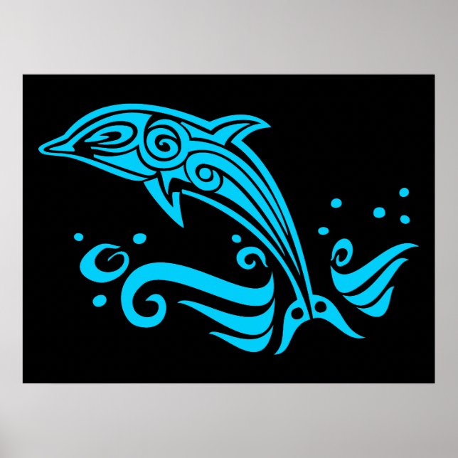 Poster Sauter le dauphin bleu de la tribu (Devant)