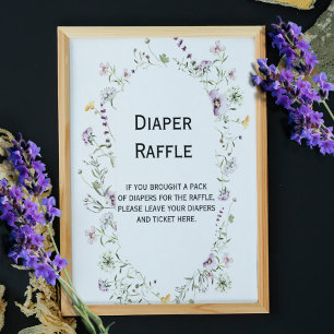 Poster Sauvage fleurs de jardin Baby Diaper Signe Raffle