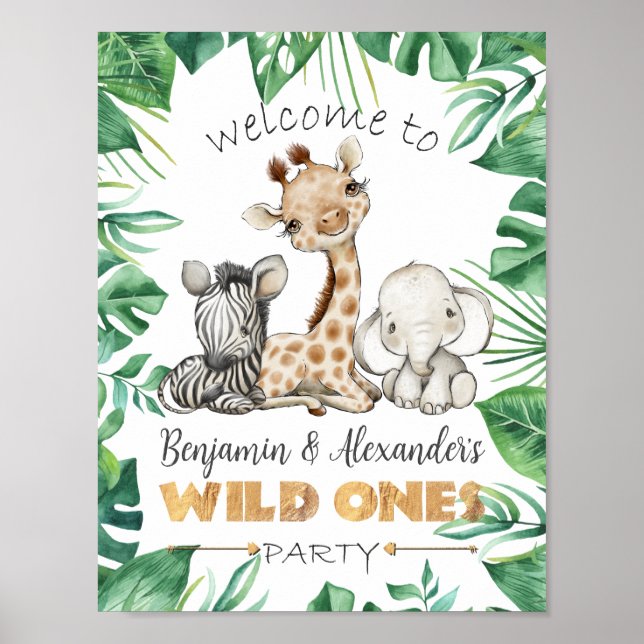 Poster Sauvage Ones Anniversaire Fête de bienvenue (Devant)