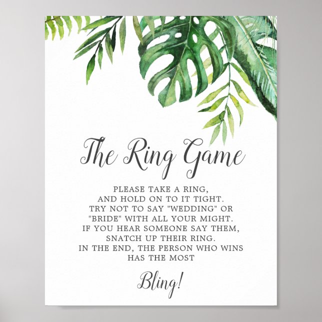 Poster Sauvage Palm Tropical Jeu de Bague (Devant)