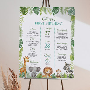 Poster Sauvage Un Safari 1er Anniversaire Jalon Signe