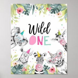 Poster Sauvage Un Safari Party Animaux Premier Anniversai