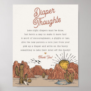 Poster Sauvage West Rodeo pensées baby shower signe
