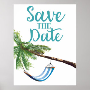 Poster Sauver la date Paradis Tropical
