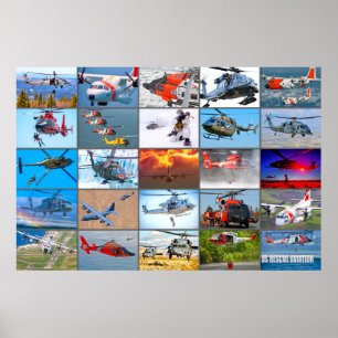 POSTER SAUVETAGE AÉRIEN AMÉRICAIN « MONTAGE »