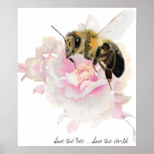 Sauvez l'abeille ! Sauvez le monde ! Jolie abeille