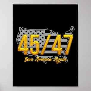 Poster Sauvez l'Amérique à nouveau Trump 2024 Patriotic A