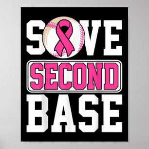 Poster Sauvez le 2e joueur de baseball de la base Cancer