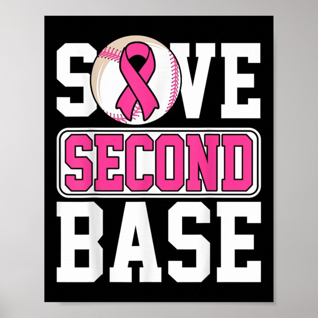 Poster Sauvez le 2e joueur de baseball de la base Cancer  (Devant)