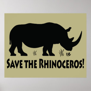 Poster Sauvez le rhinocéros