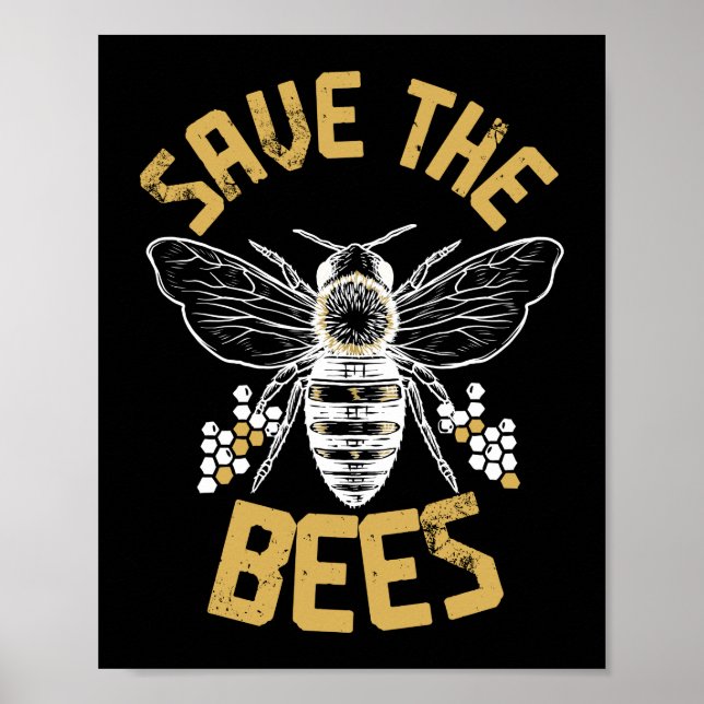 Poster Sauvez les abeilles apiculteur miel abeille (Devant)