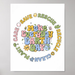 Poster Sauvez les abeilles Secourir les animaux Recycle C