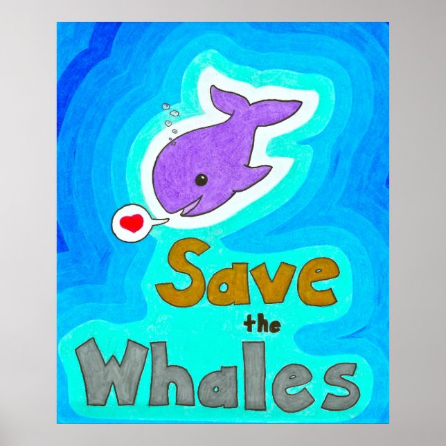 Poster Sauvez les baleines (Devant)