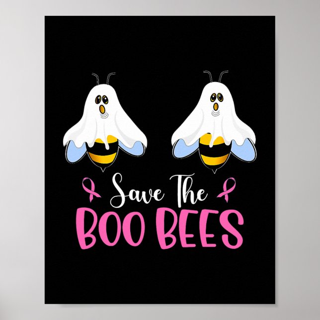 Poster Sauvez les Boobees Boo Bees Cancer du sein Hallowe (Devant)