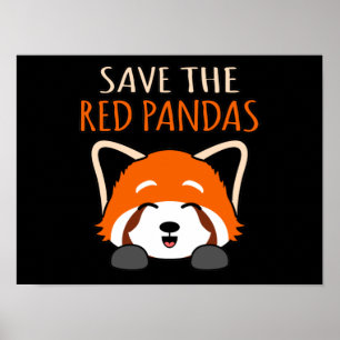 Poster Sauvez les pandas rouges mignons animal animal de