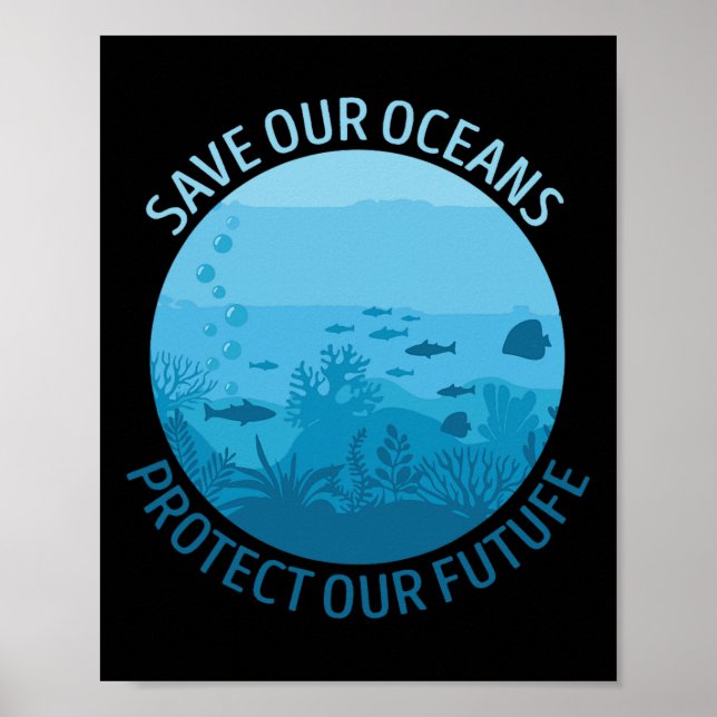 Poster Sauvez nos océans Protégez notre Jour des terres d (Devant)