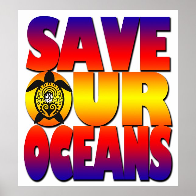 Poster Sauvez nos océans-tortues (Devant)