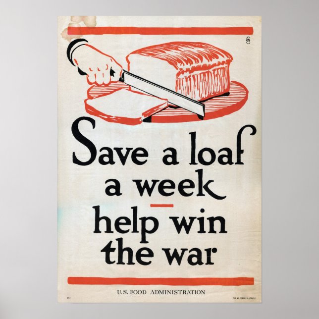 Poster Sauvez un pain par semaine — aidez à gagner la gue (Devant)