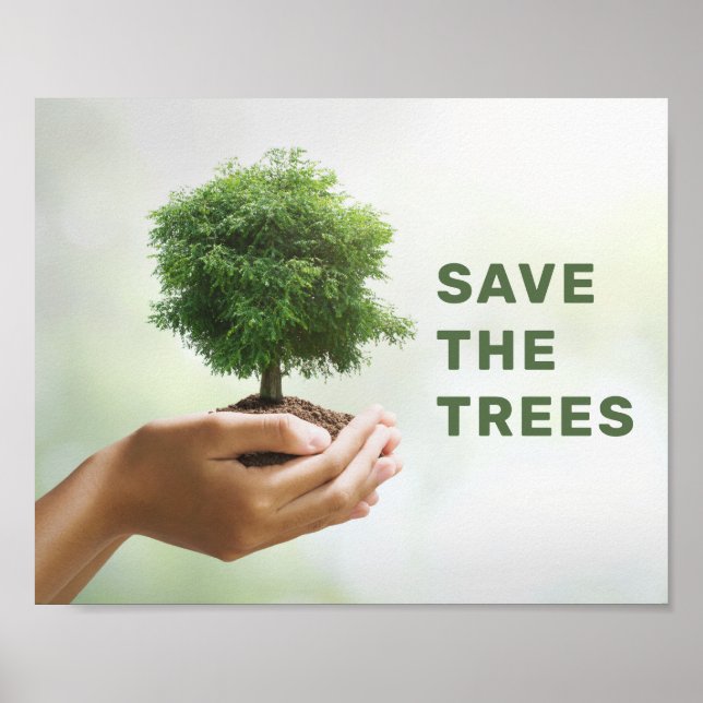 Poster Sauvons Les Arbres Tenir L'Arbre Photo Eco (Devant)
