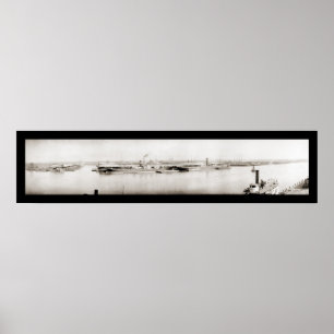 Poster Savannah, GA Docks Photo 1909