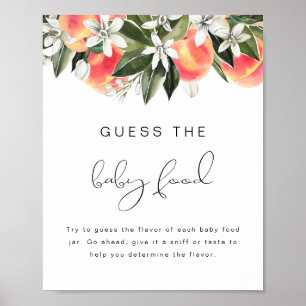 Poster SAVANNAH Peach Guess the Baby Food Baby shower