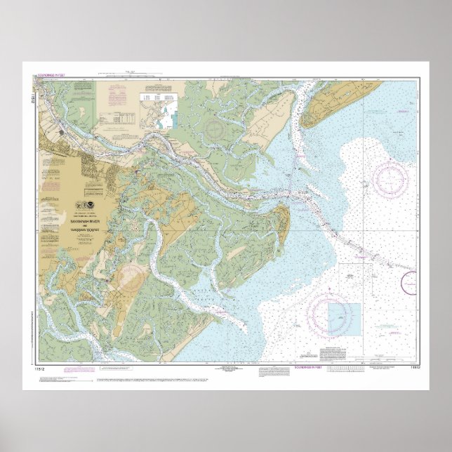 Poster Savannah River et le détroit de Wassaw 11512 avec  (Devant)