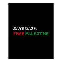 Save Gaza Free Palestine blanc rouge noir