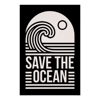 Poster Save the ocean protection conservation volunteer