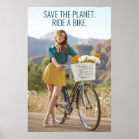 Save the Planet - Ride a Bike Motivational Art