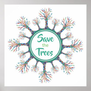 Poster Save the Trees Modern