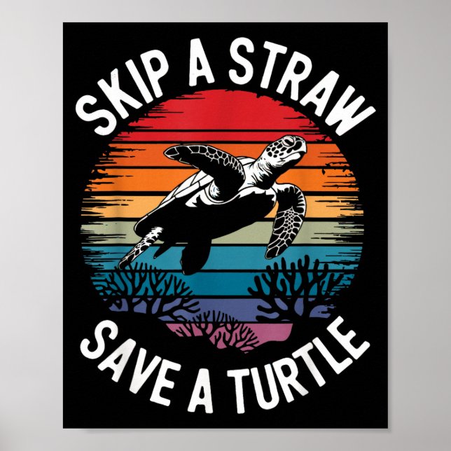 Poster Save Turtles Sea Ocean Turtle Shirt  (Devant)