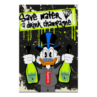Poster Save Water, Champagne