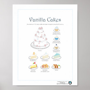 Poster Saveur de gâteaux, Vanille, 8X10
